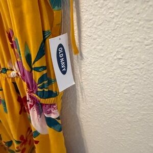 Old Navy Yellow and Floral Print Dress